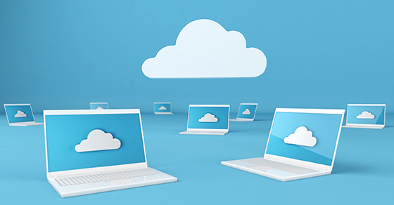 Cloud computing computer connection concept 3d illustration (Demo)