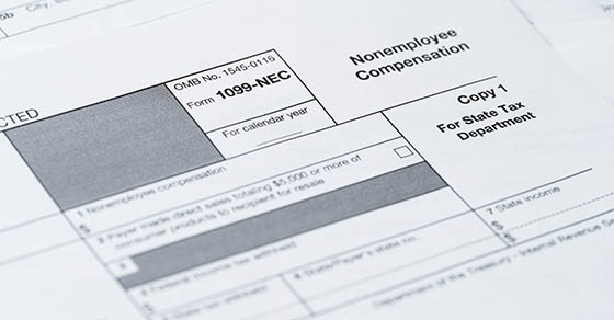 Form1099-necNonemployeeCompensationIrsTaxReturnFilingDocumentClose-up